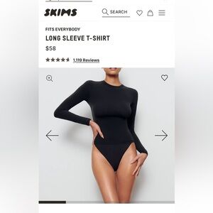 SKIMS Black Fits Everybody Long Sleeve